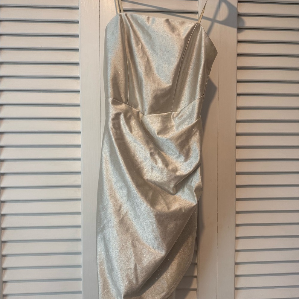 Emerald Sundae Asymmetrical Cream Dress